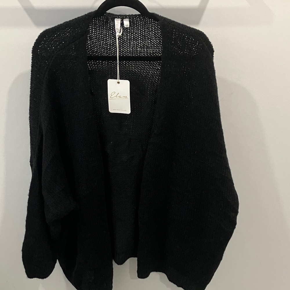 Elan Women's Black Cardigan Sweater